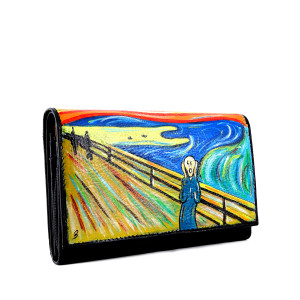 Portafoglio dipinto a mano - L'Urlo di Munch