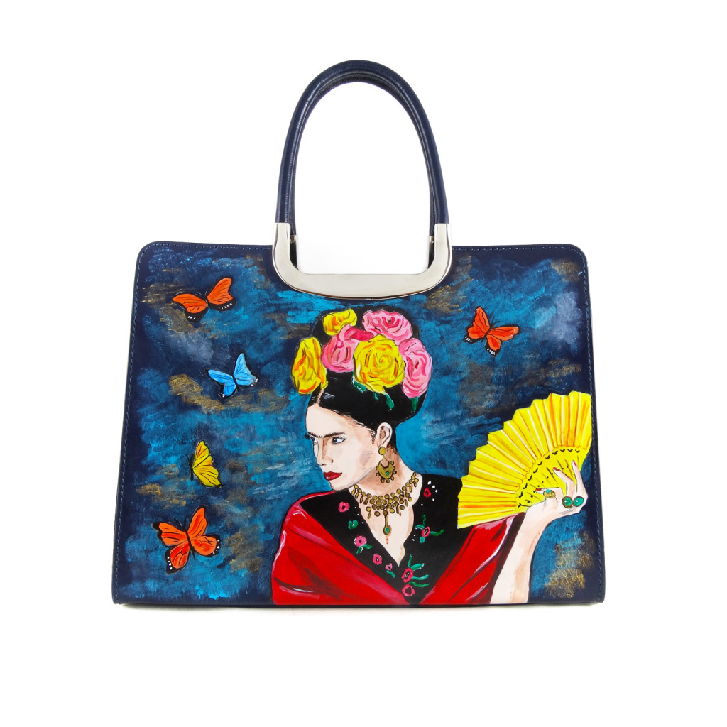 Borsa dipinta a mano – Omaggio a Frida Kahlo