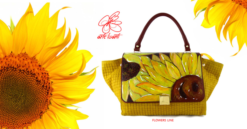 Borsa dipinta a mano - Girasoli, Linea Flowers