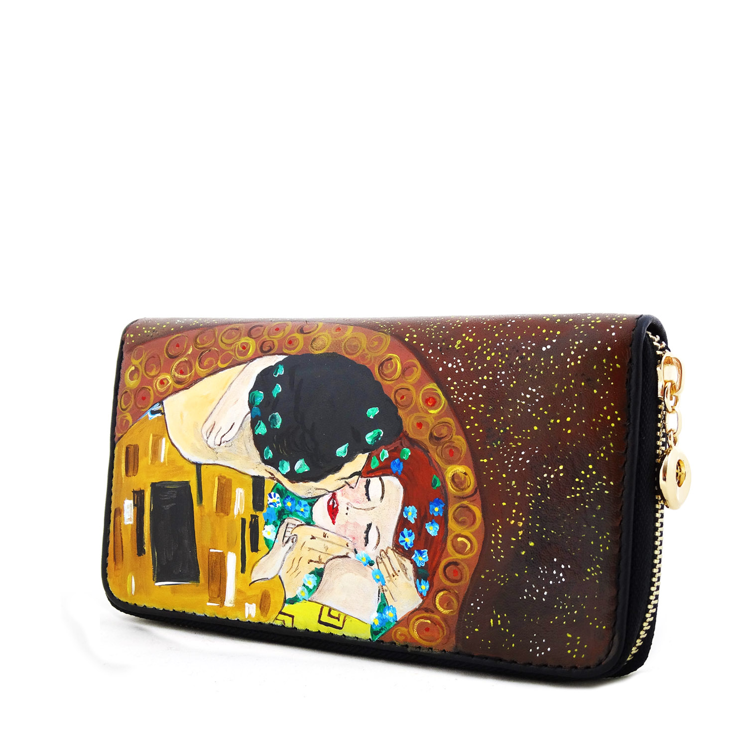 Portafoglio dipinto a mano – Il bacio di Klimt
