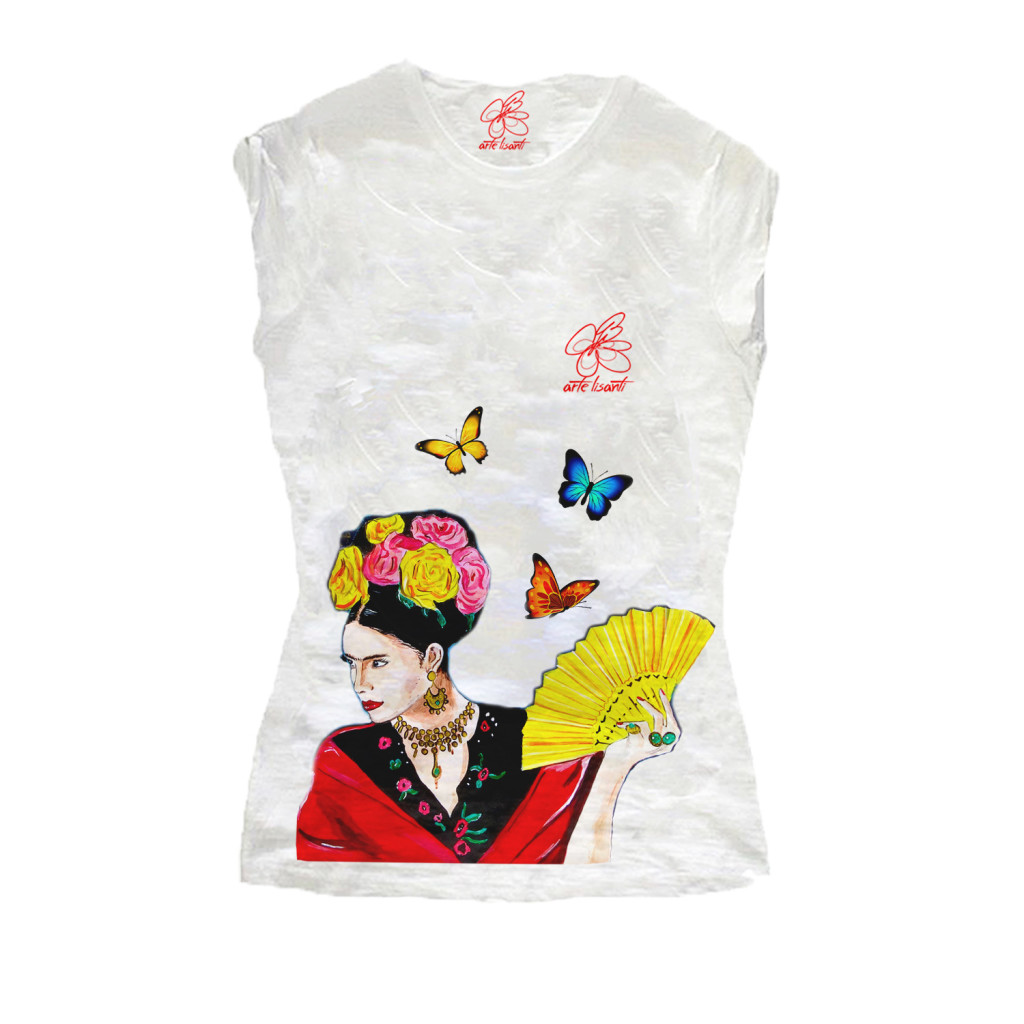 T-shirt dipinta a mano - Omaggio a Frida Kahlo