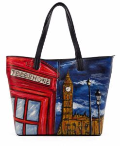Borsa dipinta a mano – London Cartoon
