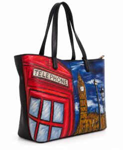 Borsa dipinta a mano – London Cartoon