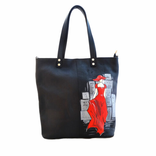 Borsa dipinta a mano - Lady in red