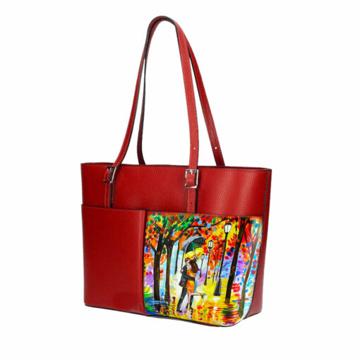 Borsa dipinta a mano – Omaggio agli innamorati di Leonid Afremov