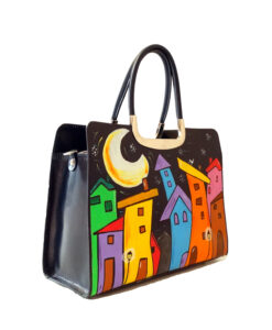 Borsa dipinta a mano – Cartoon City Night