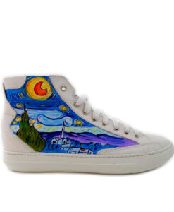Sneakers dipinte a mano – La notte stellata di Van Gogh