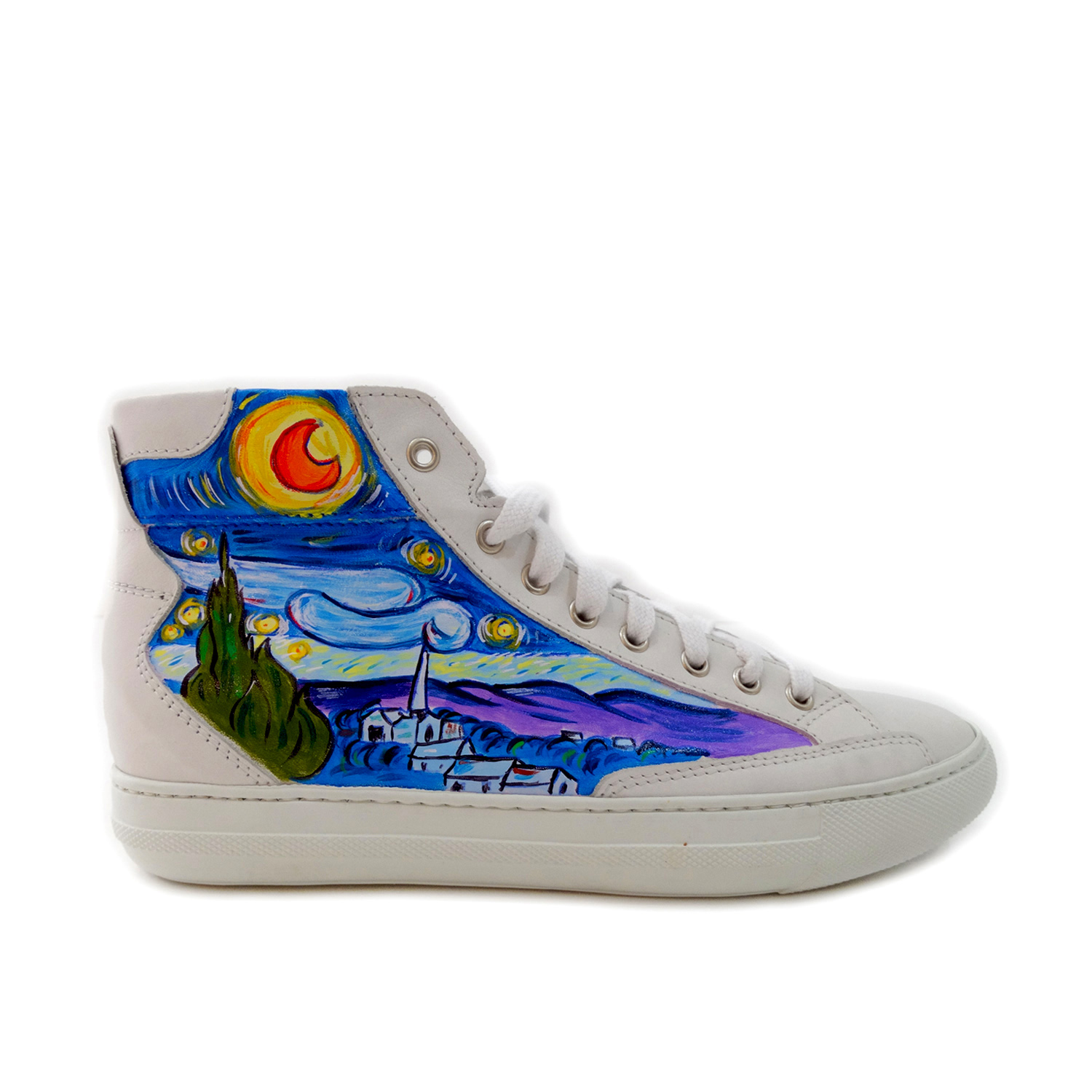 Sneakers dipinte a mano – La notte stellata di Van Gogh