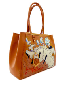 Hand painted bag - The troupe de Mlle Eglantine by Lautrec
