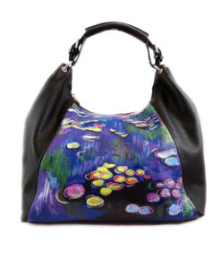 Borsa dipinta a mano - Le ninfee di Monet