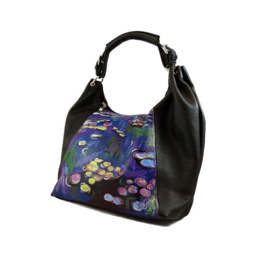 Borsa dipinta a mano – Ninfee al mattino di Monet