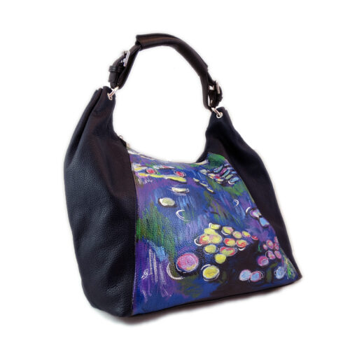Borsa dipinta a mano – Ninfee al mattino di Monet