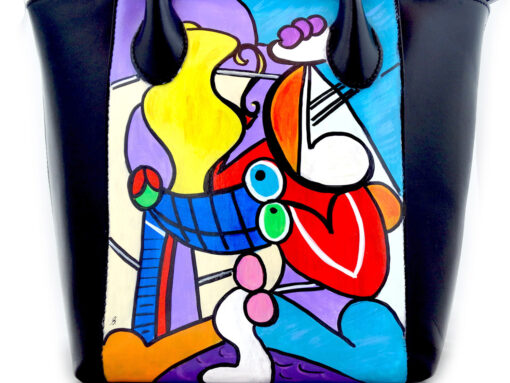 Borsa dipinta a mano – Nudo con natura morta di Picasso