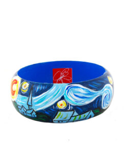 Hand-painted bangle - The Starry Night by Van Gogh