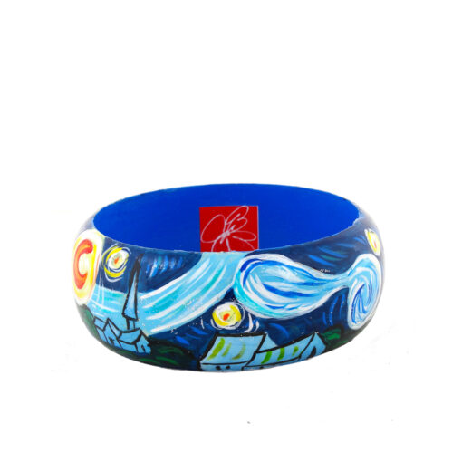 Bracciale dipinto a mano – La notte stellata di Van Gogh