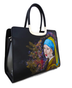 Hand painted bag - Girl with a Pearl Earring by Vermeer
