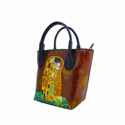 Borsa dipinta a mano – Il bacio di Klimt
