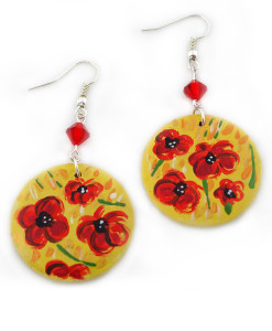Hand painted earrings - Blossom flowers