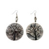 Hand-painted earrings - The silver tree by Mondrian