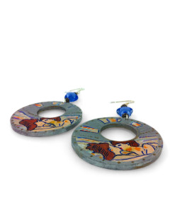 Hand painted earrings - Lovers by Toulouse Lautrec