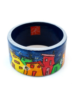 Bracciale dipinto a mano – Cartoon city night