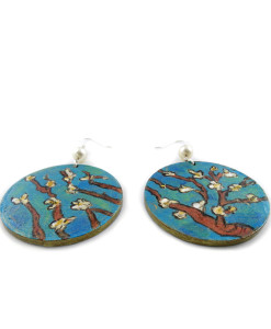 Hand-painted earrings - The almond by Van Gogh