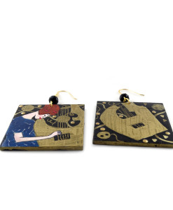 Orecchini dipinti a mano – La musica di Klimt