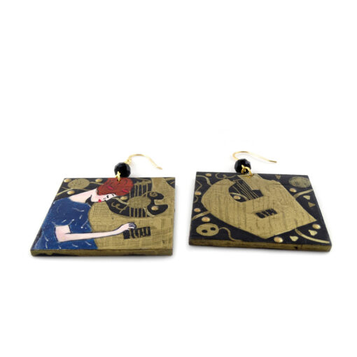 Orecchini dipinti a mano – La musica di Klimt