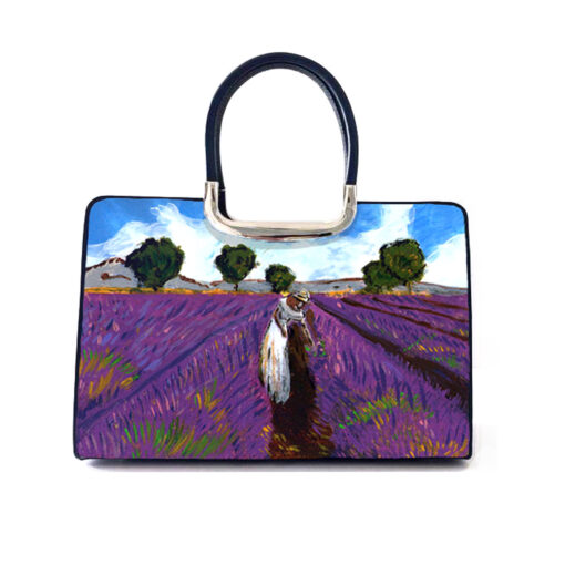 Borsa dipinta a mano – Lavanda in Provenza