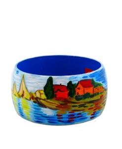 Bracciale dipinto a mano – Regate ad Argenteuil di Monet