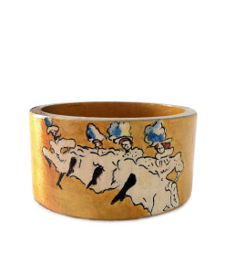 Hand-painted bracelet - La Troupe de Mlle Eglantine by Lautrec
