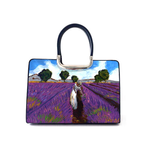 Borsa dipinta a mano – Lavanda in Provenza