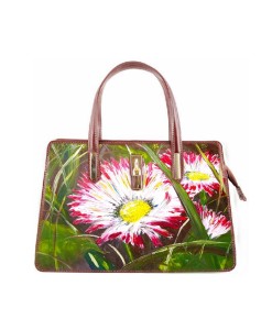Hand-painted bag - Field Daisies