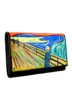Portafoglio dipinto a mano – L’urlo di Munch