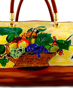 Borsa dipinta a mano – Canestro di frutta di Caravaggio