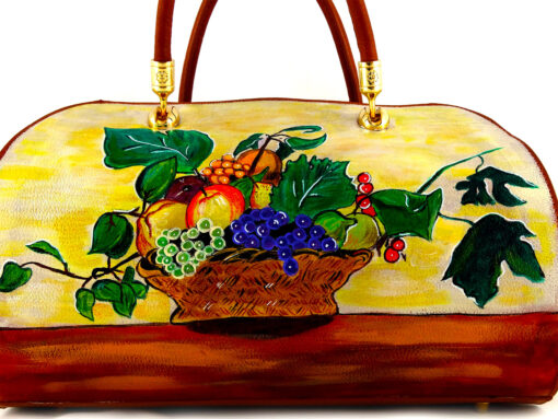 Borsa dipinta a mano – Canestro di frutta di Caravaggio