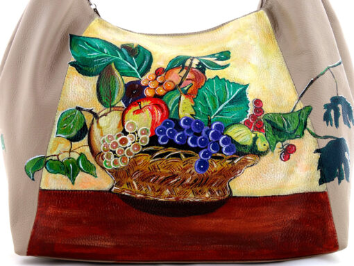 Borsa dipinta a mano – Canestro di frutta di Caravaggio