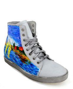 Sneakers dipinte a mano – Regate ad Argenteuil di Monet