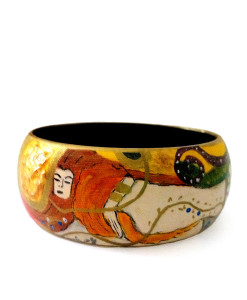 Hand-painted bangle - Water snakes by Klimt