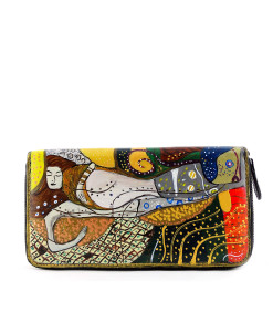 Hand painted wallet - Water Snakes by Klimt