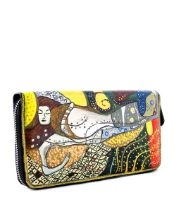 Hand painted wallet - Water Snakes by Klimt