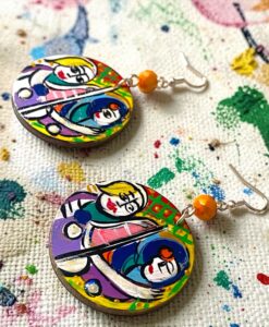 Orecchini dipinti a mano – Ragazza allo specchio di Picasso
