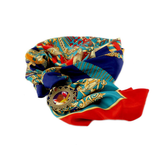 Foulard gioiello dipinto a mano – Angiolino musicante di Rosso Fiorentino