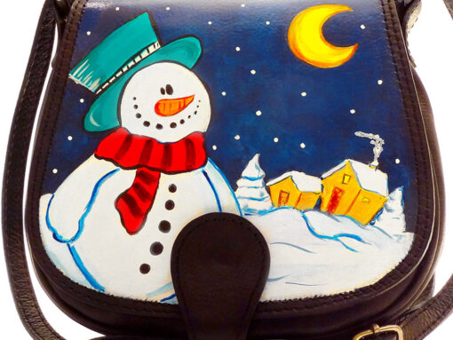 Handpainted bag - Snowman