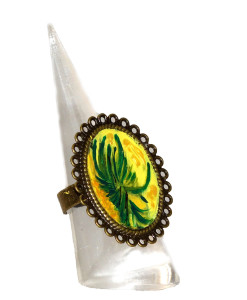 Hand-painted ring - Sunflowers by Van Gogh