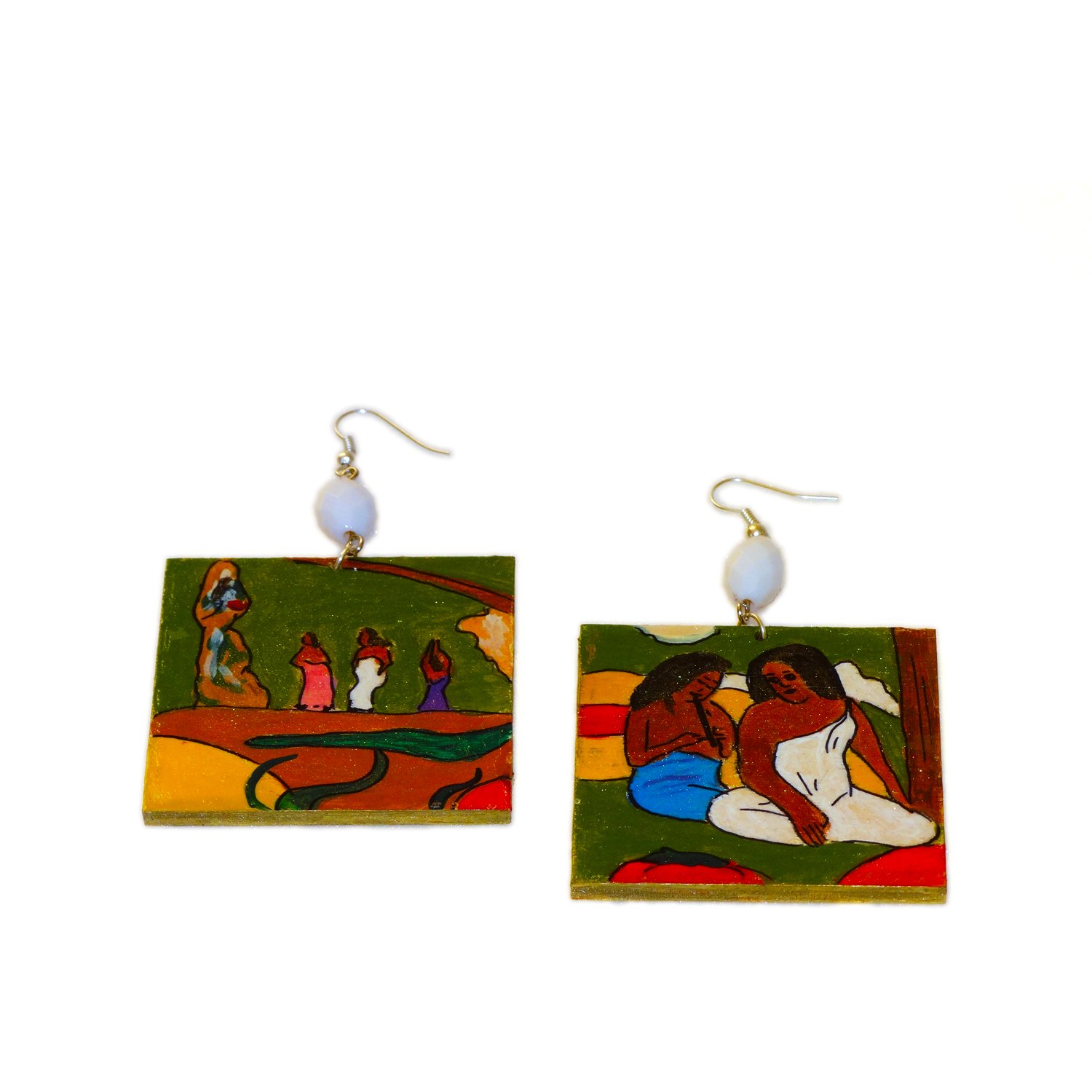 Orecchini dipinti a mano – Giocosità (Arearea) di Gauguin