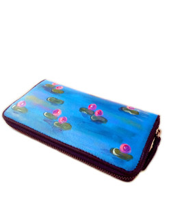 Hand painted wallet - Water lilies by Monet
