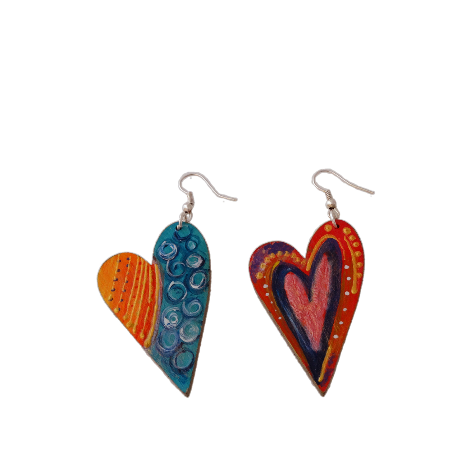 Hand-painted earrings - Love is all