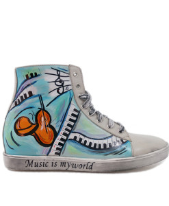 Scarpe dipinte a mano – Music is my world