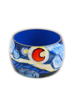 Bracciale dipinto a mano – Notte stellata di Van Gogh